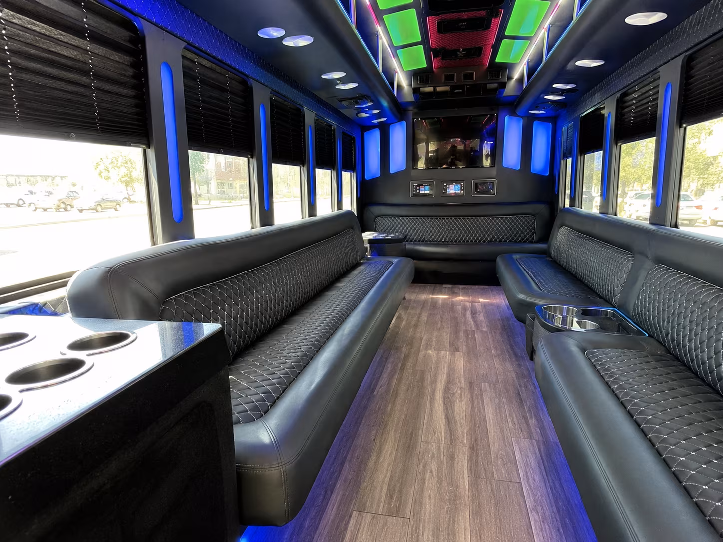 avondale 15 passenger party bus inside