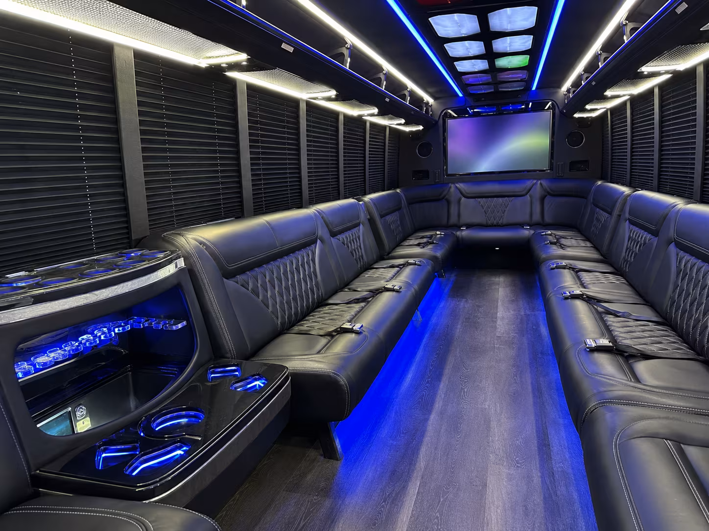 avondale 20 passenger party bus inside