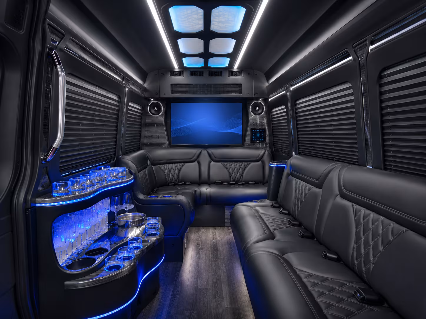 avondale 40 passenger party bus interior